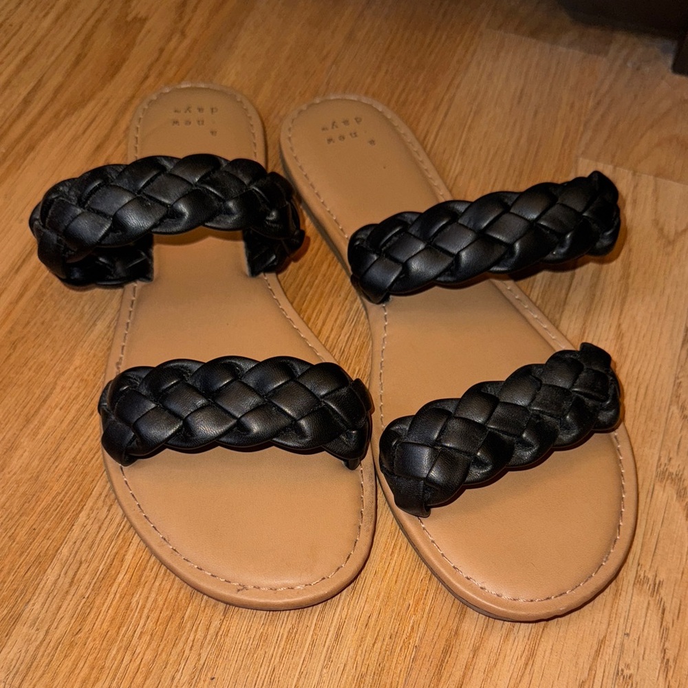 A new day Black Braided Sandals